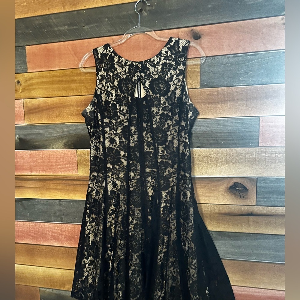 Danny & Nicole Black Over Lace Dress Black / Cream - Picture 2 of 7